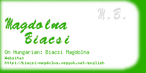 magdolna biacsi business card
